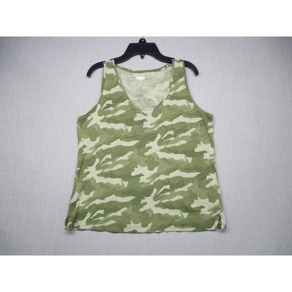 Old Navy Green Camouflage Trendy Streetwear Relaxed Tank Top Womens Size Medium